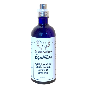 Eau florale equilibre geranium citronnelle basilic sacré